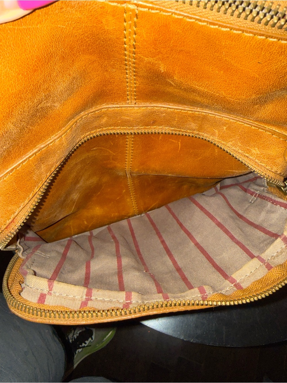 Rawlings Heritage Medium Genuine Leather Backpack Baseball Laptop Sleeve Tan - Picture 5 of 6